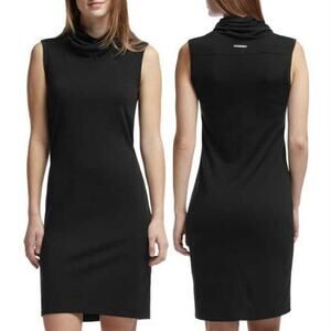 Icebreaker Aria Dress Medium Black Merino Wool Ultralight Sleeveless Cowl EUC